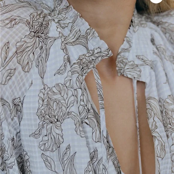 NWT Birgitte Herskind Gajol Blouse Blooming Floral Metallic 38 - Picture 7 of 13